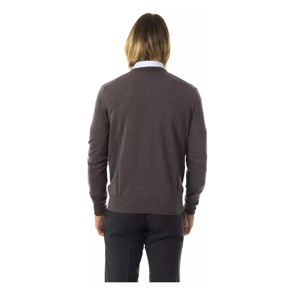 Uominitaliani Gray Merino Men Sweater Uominitaliani