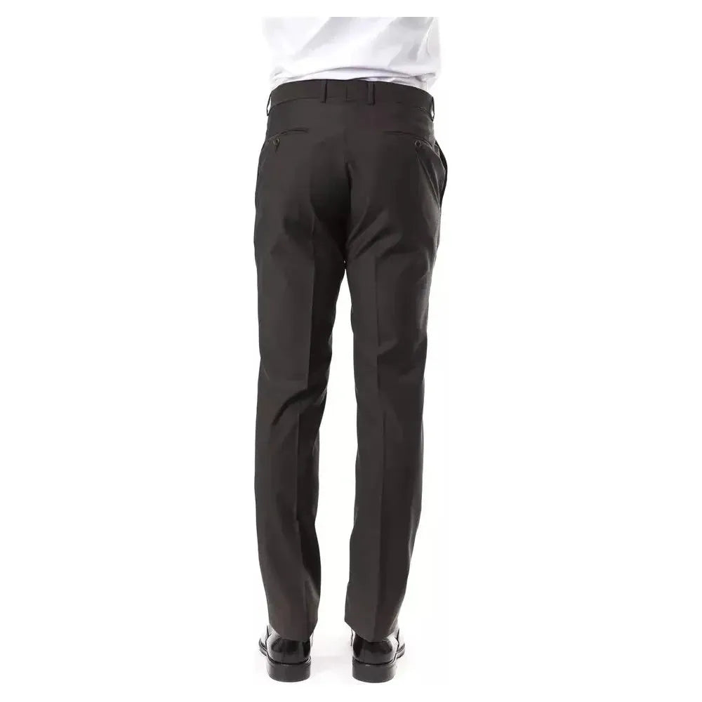 Uominitaliani Gray Wool Men Pant Uominitaliani