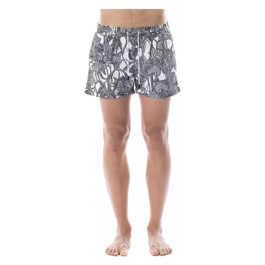Roberto Cavalli Sport Black Polyester Men Swimwear