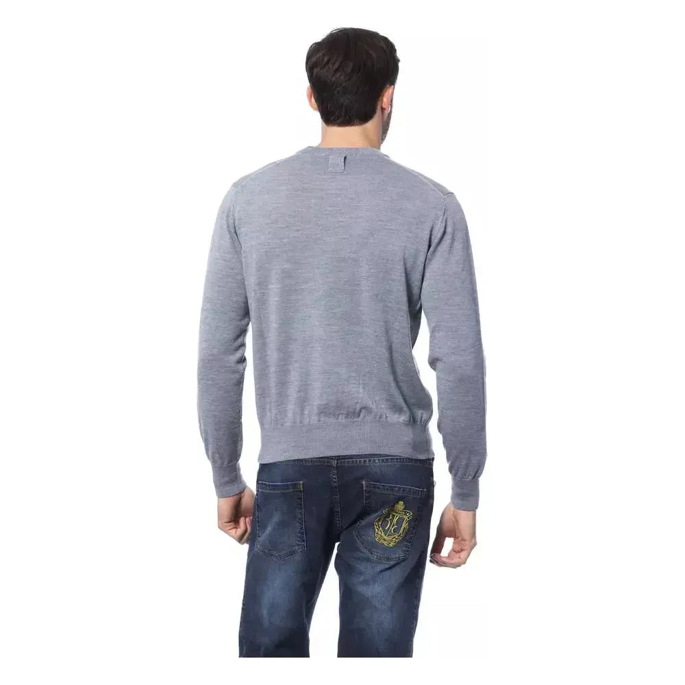 Billionaire Italian Couture Gray Merino Wool Men Sweater Billionaire Italian Couture