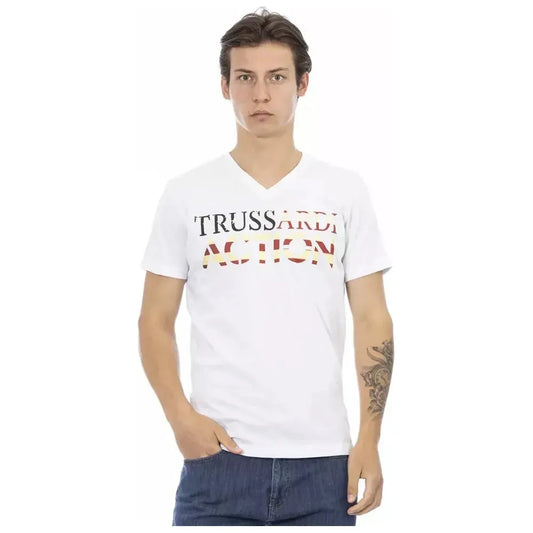 Trussardi Action White Cotton Men's T-Shirt Trussardi Action