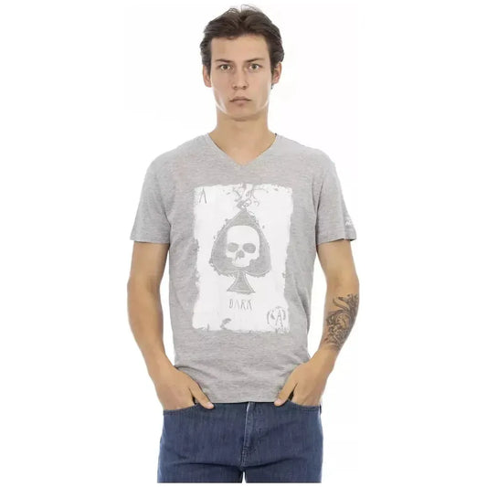 Trussardi Action Gray Cotton Men T-Shirt Trussardi Action