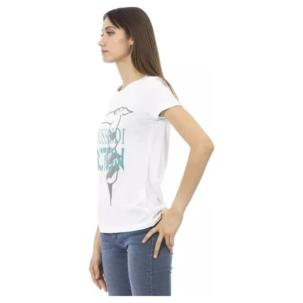 Trussardi Action White Cotton Women Top Trussardi Action