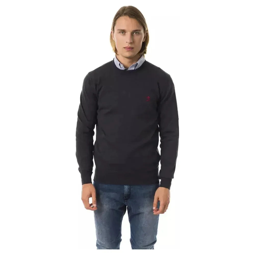 Uominitaliani Gray Merino Wool Men Sweater Uominitaliani