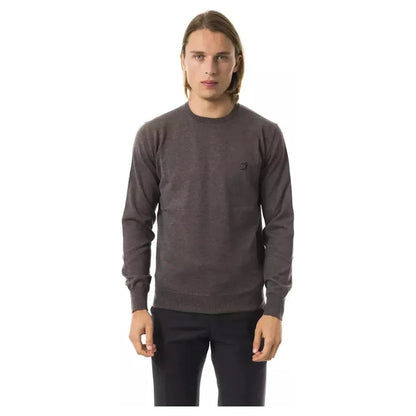 Uominitaliani Gray Merino Wool Men Sweater