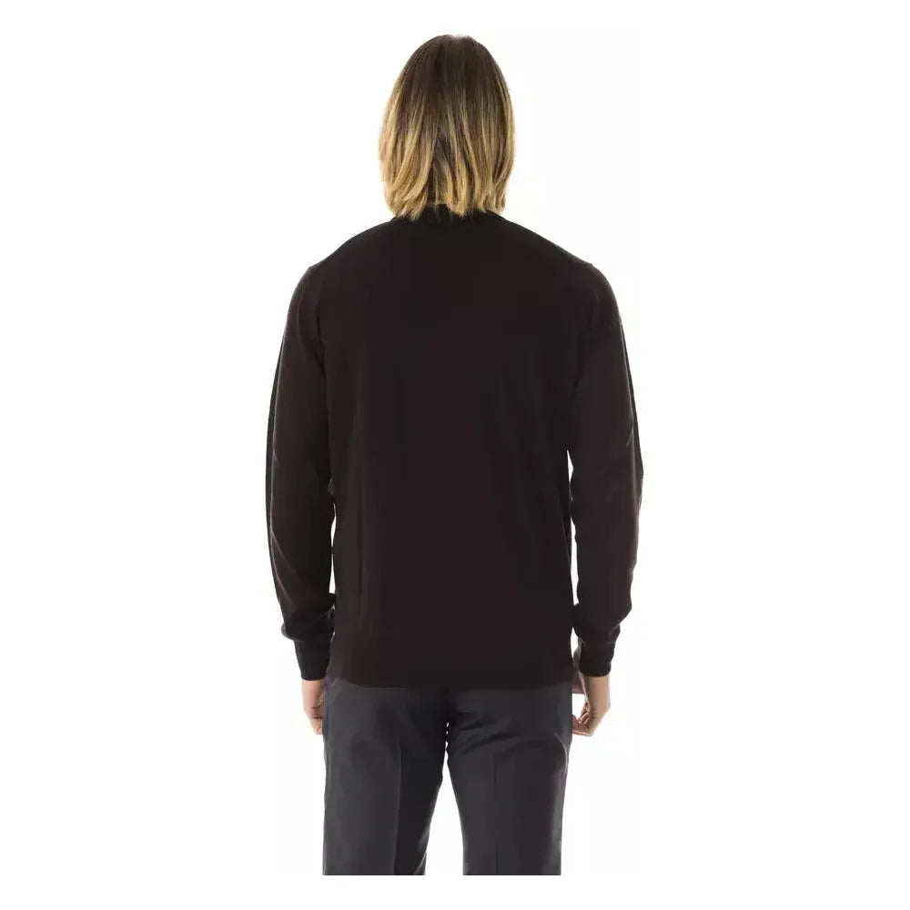 Uominitaliani Brown Merino Men Sweater Uominitaliani