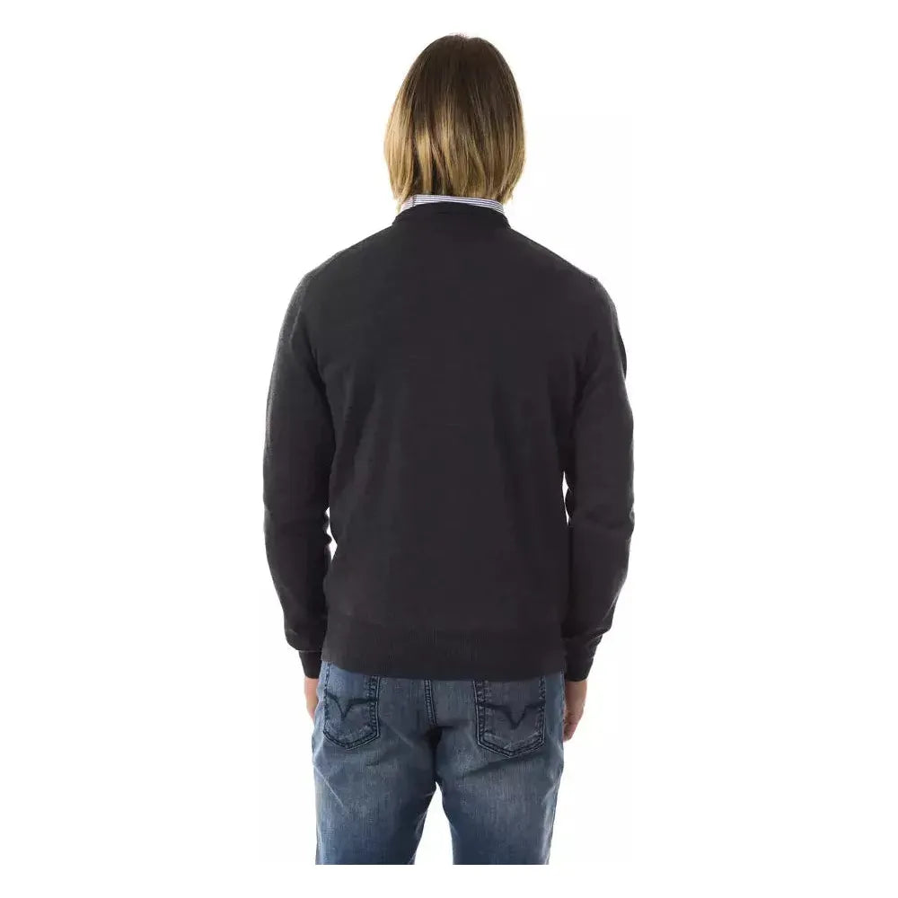 Uominitaliani Gray Merino Wool Men Sweater Uominitaliani