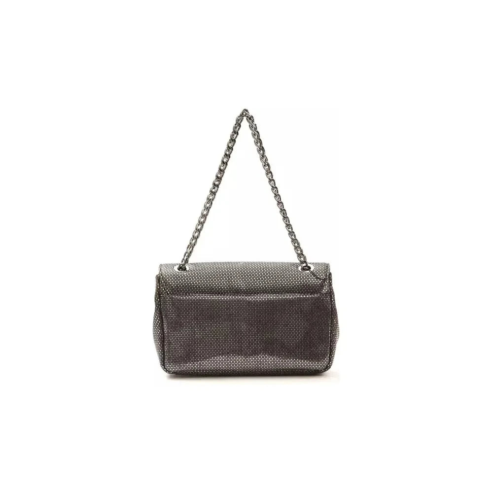 Pompei Donatella Gray Leather Women Crossbody Bag