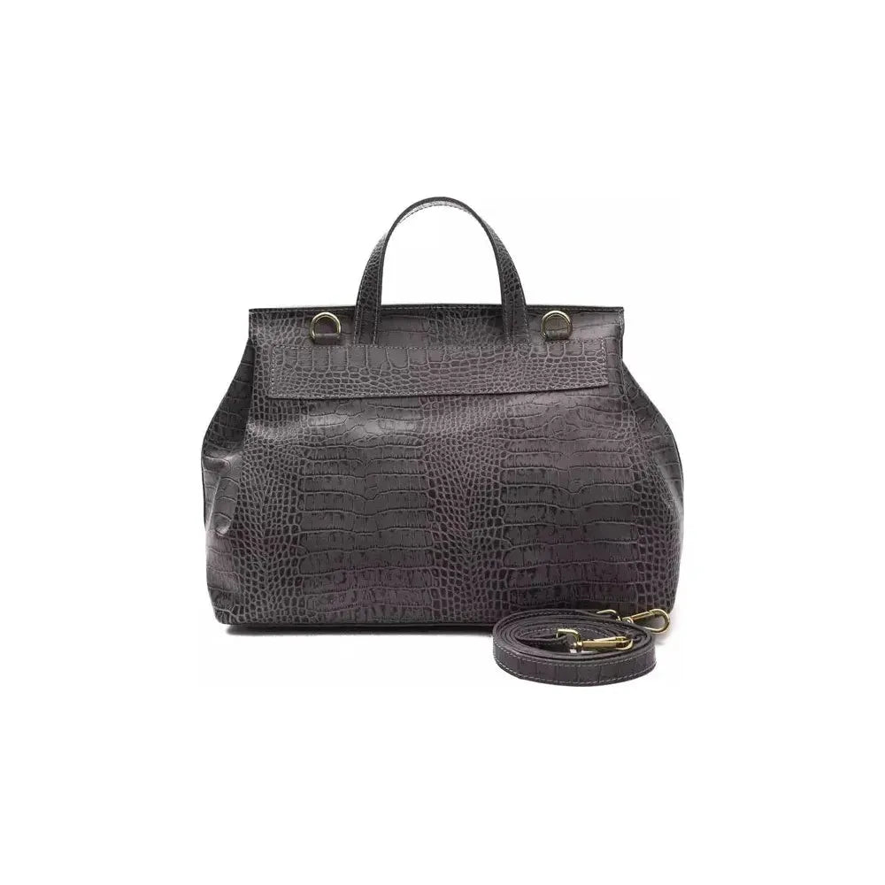 Pompei Donatella Gray Leather Women Handbag Pompei Donatella