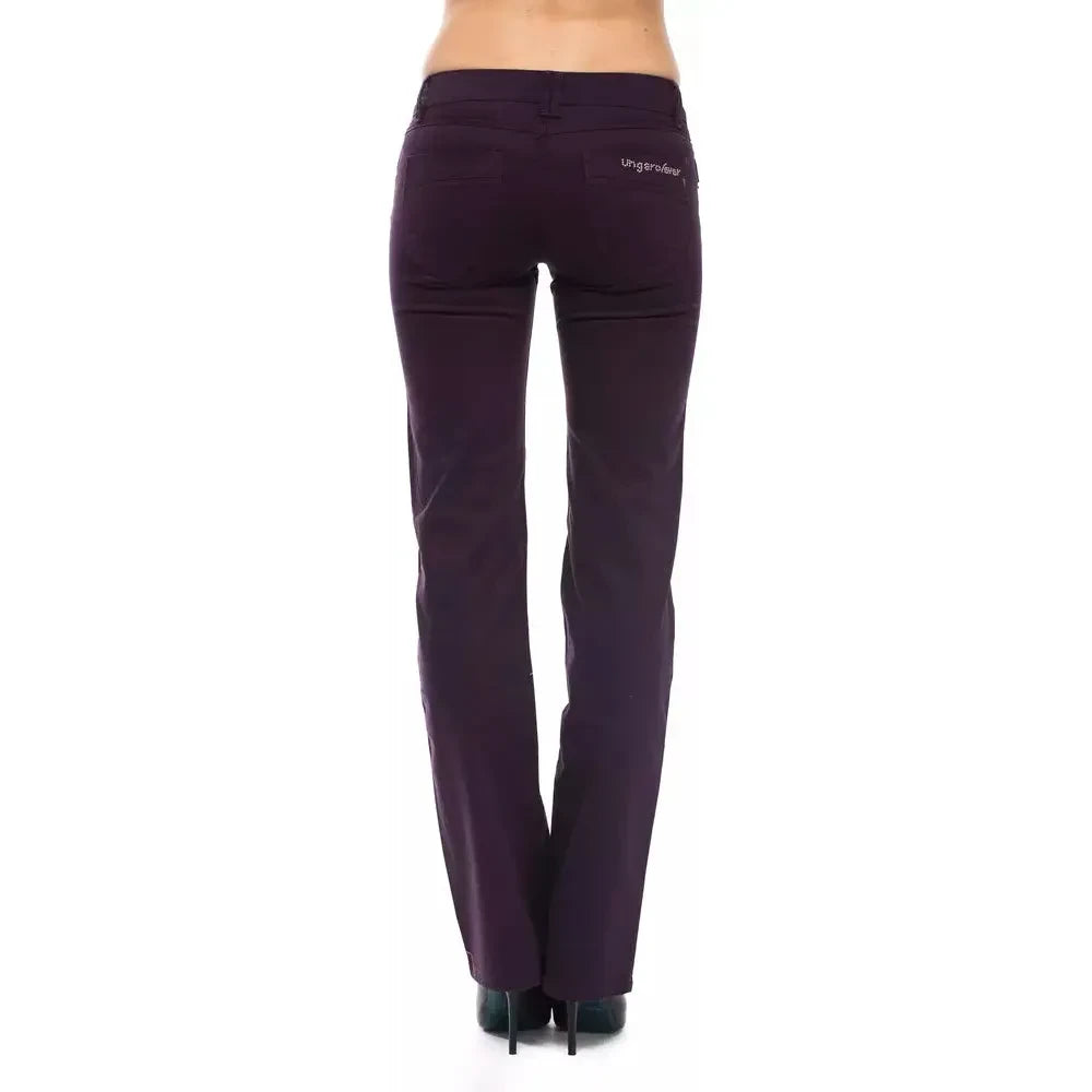 Ungaro Fever Purple Cotton Women Pants Ungaro Fever