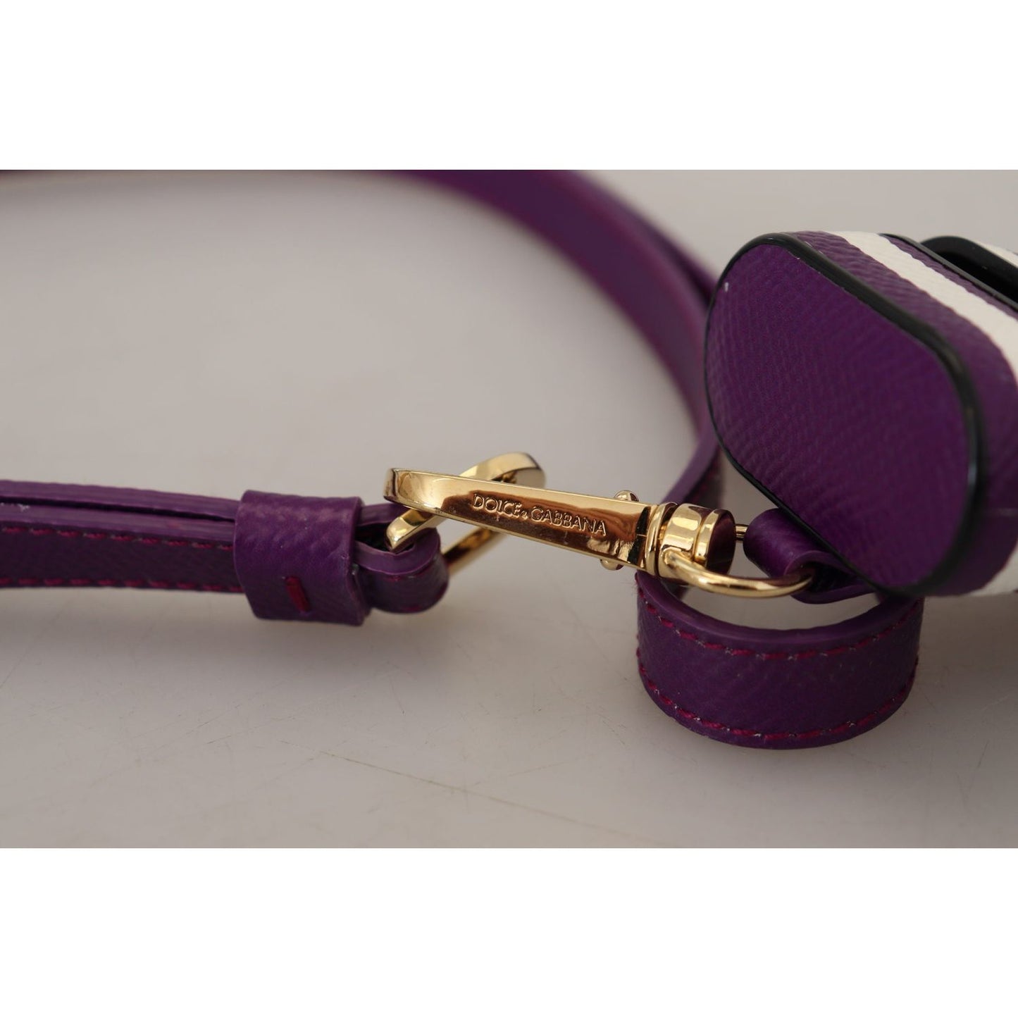 Dolce & Gabbana Chic Purple Leather Airpods Case Dolce & Gabbana