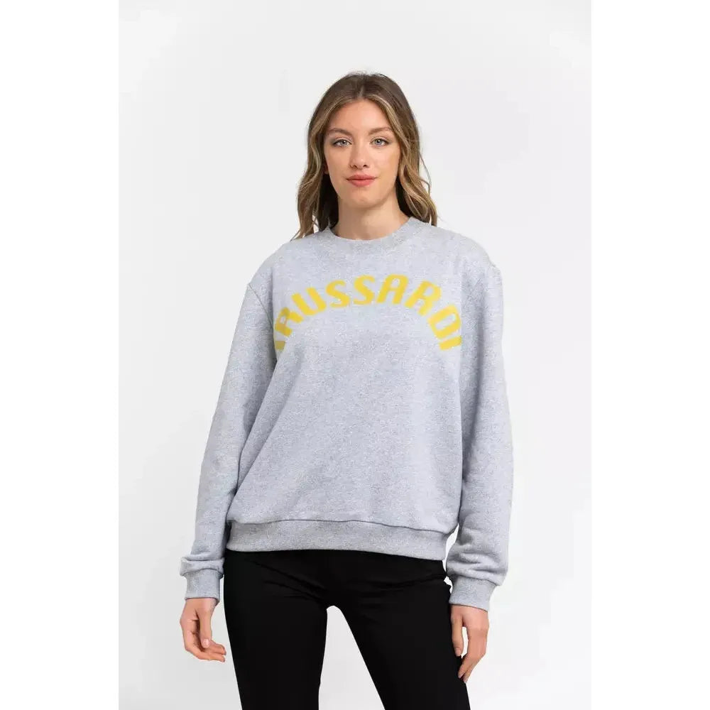 Trussardi Gray Cotton Women Sweater Trussardi Lavender