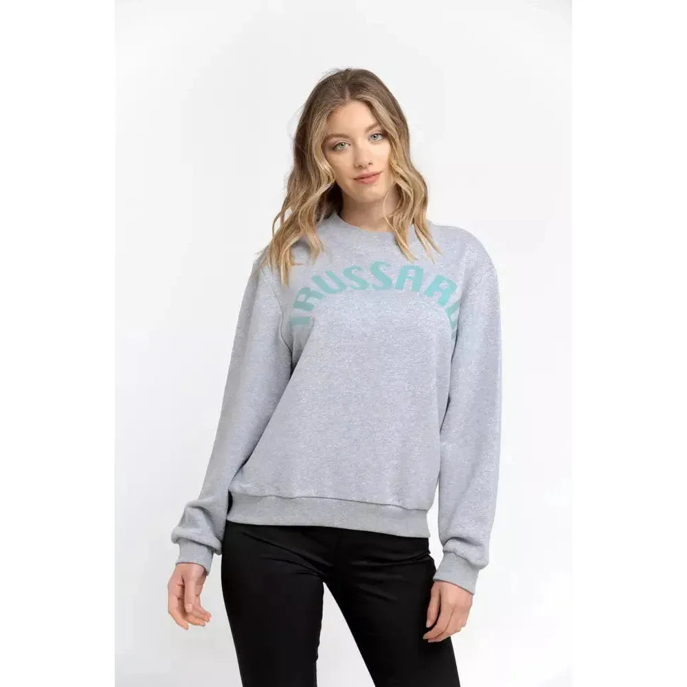 Trussardi Gray Cotton Women Sweater Trussardi Lavender