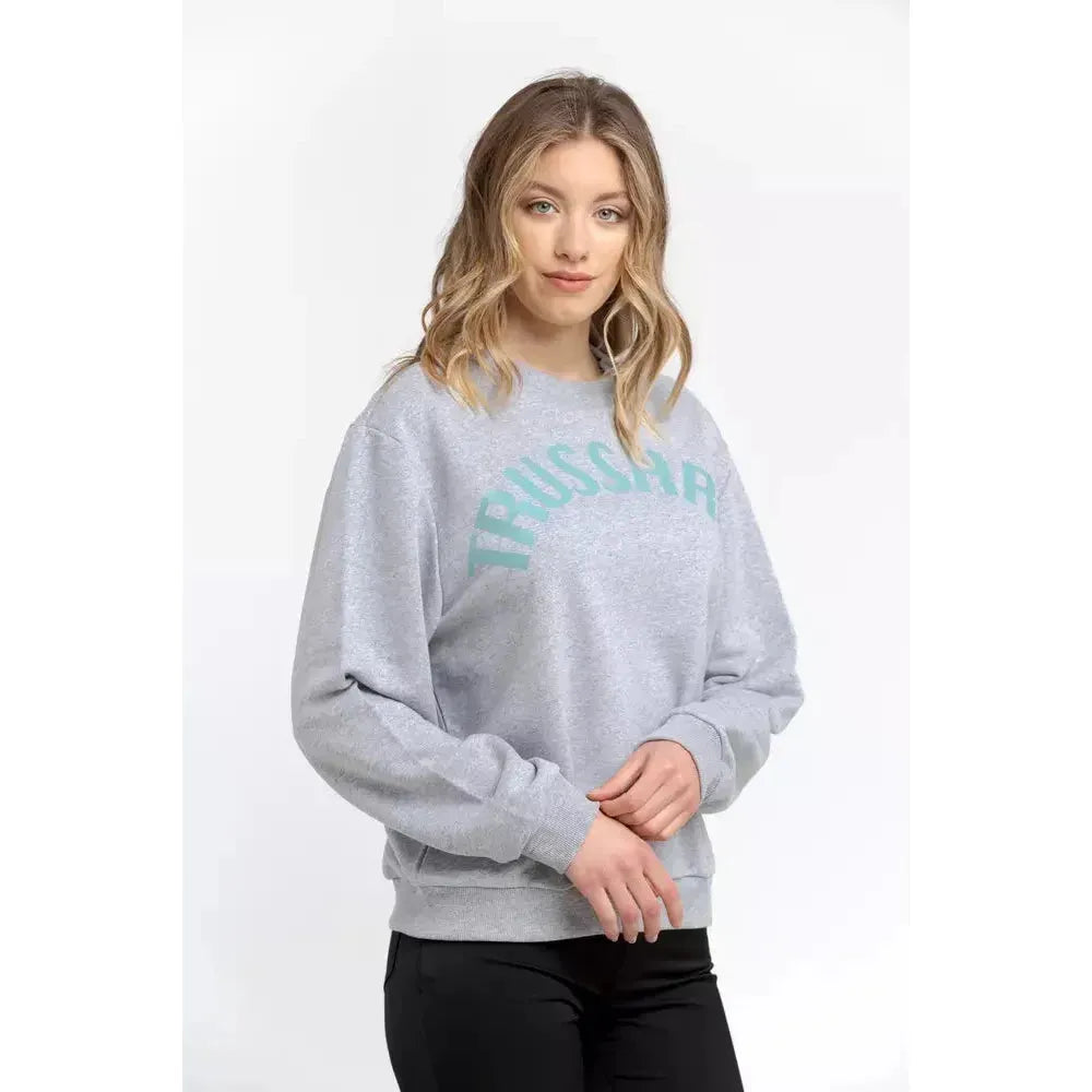 Trussardi Gray Cotton Women Sweater Trussardi Lavender