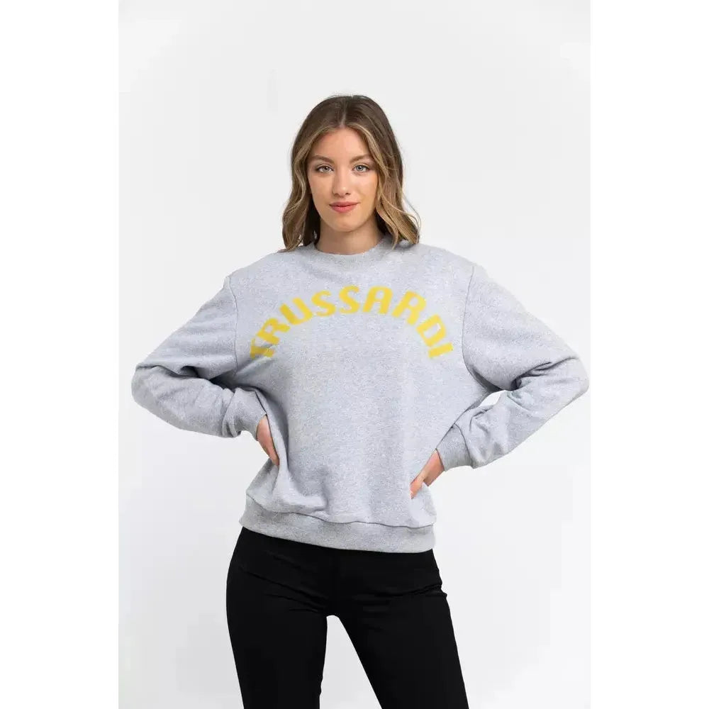 Trussardi Gray Cotton Women Sweater Trussardi Lavender