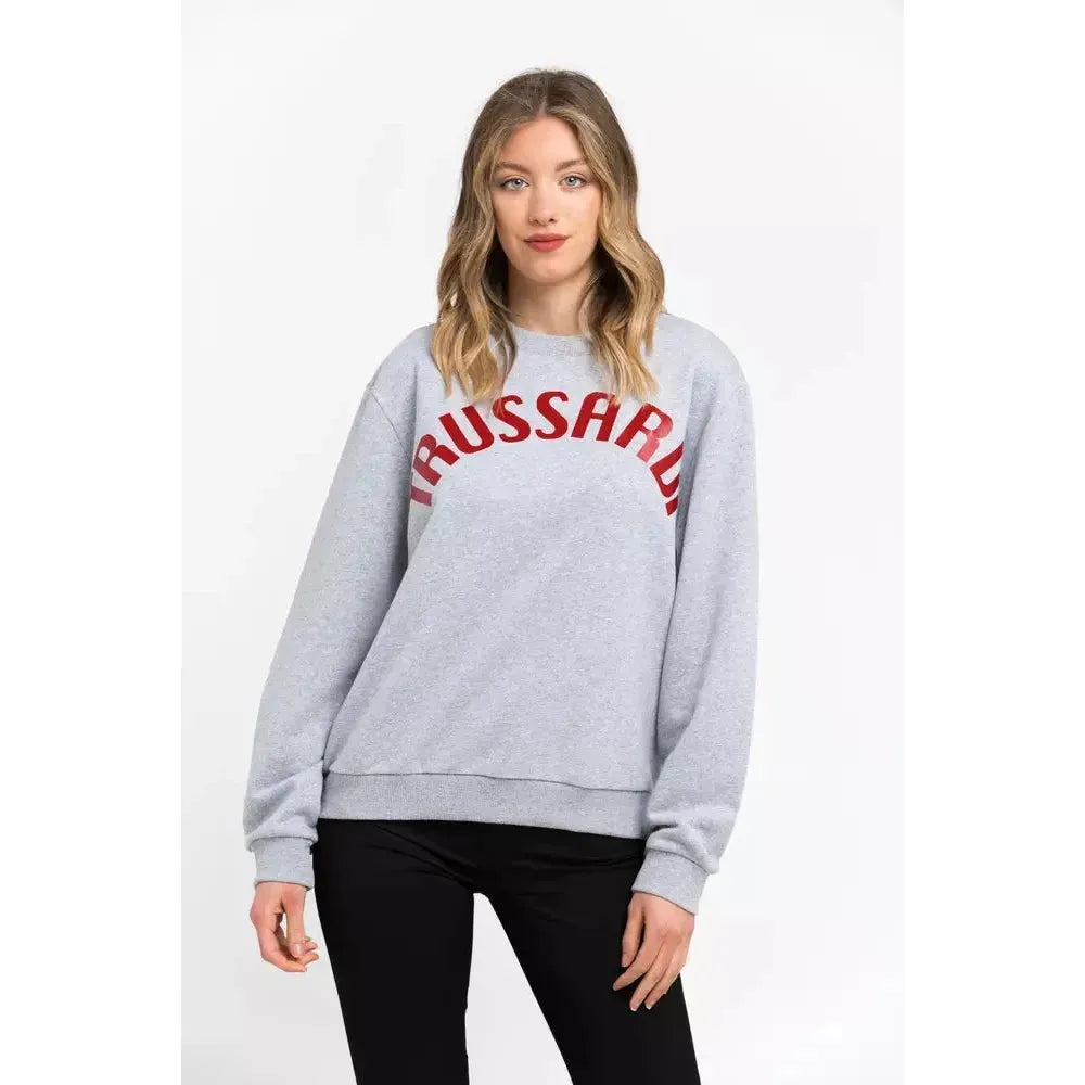 Trussardi Gray Cotton Women Sweater Trussardi Lavender