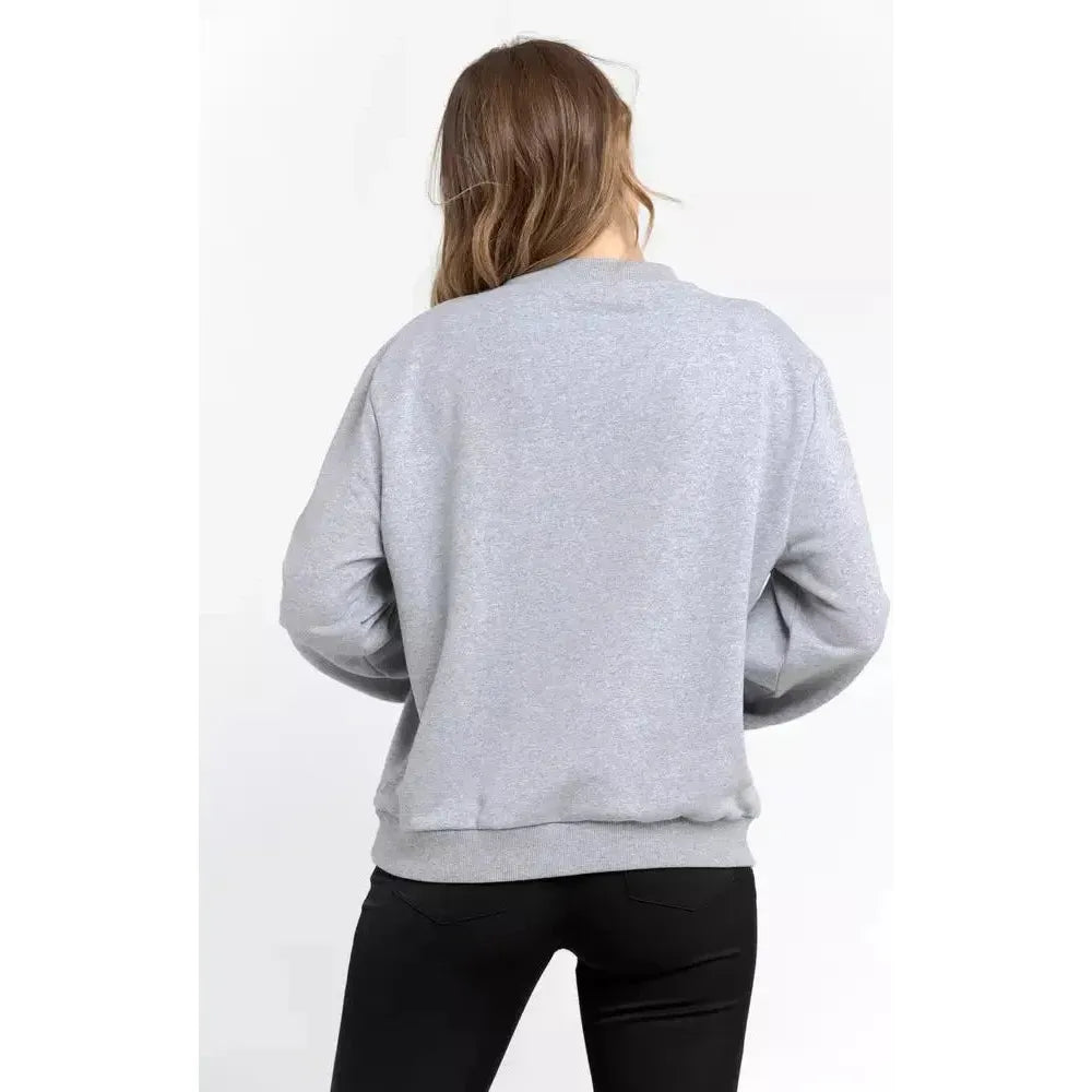 Trussardi Gray Cotton Women Sweater Trussardi Light Gray