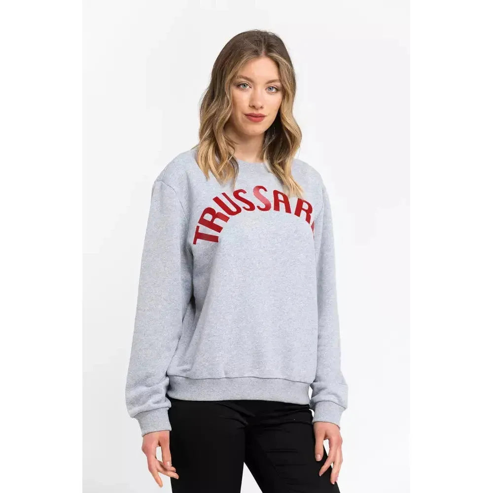 Trussardi Gray Cotton Women Sweater Trussardi Lavender
