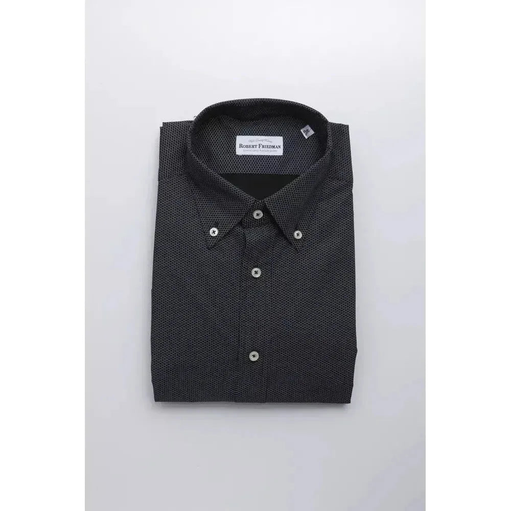 Robert Friedman Black Cotton Men's Shirt Robert Friedman