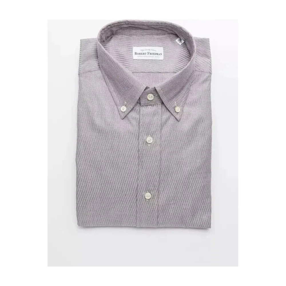 Robert Friedman Beige Cotton Men Shirt Robert Friedman