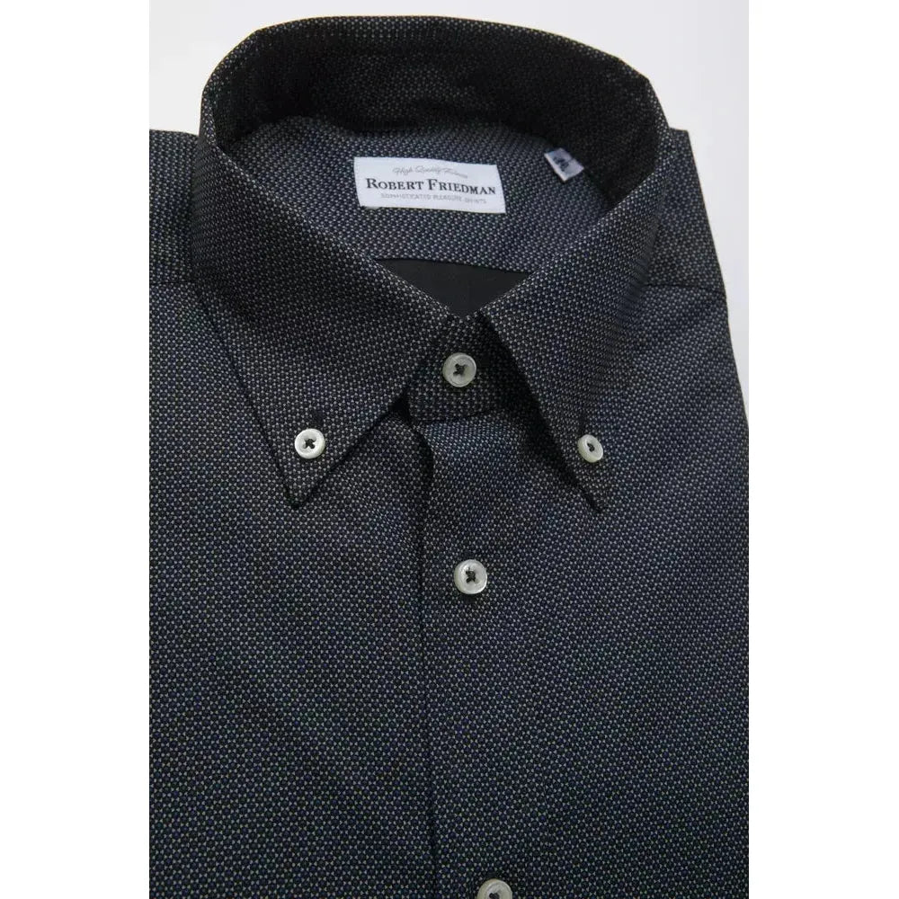 Robert Friedman Black Cotton Men's Shirt Robert Friedman