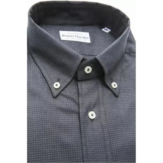 Robert Friedman Green Cotton Men Shirt Robert Friedman