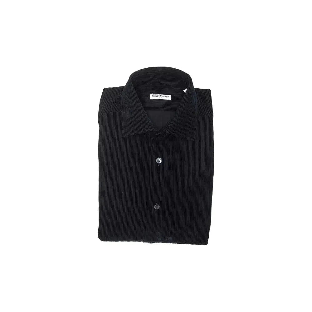 Robert Friedman Black Cotton Men's Shirt Robert Friedman