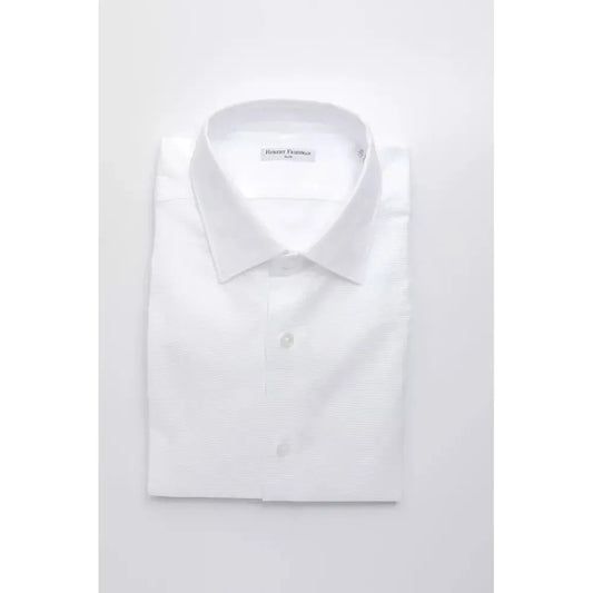 Robert Friedman White Cotton Men's Shirt Robert Friedman