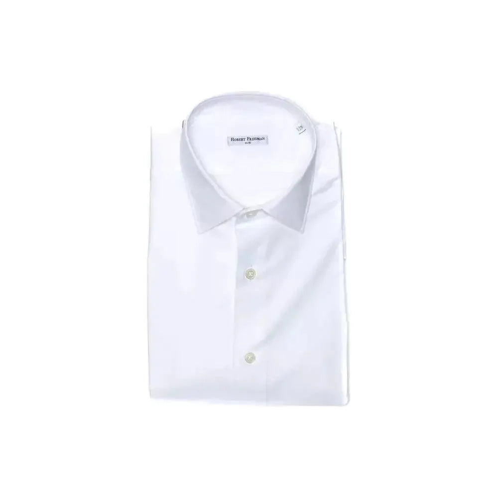 Robert Friedman White Cotton Men's Shirt Robert Friedman