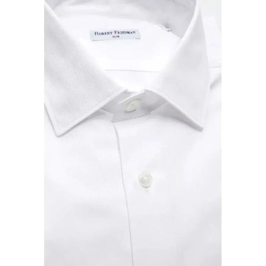 Robert Friedman White Cotton Men Shirt Robert Friedman