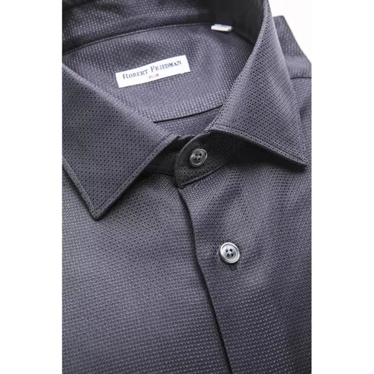 Robert Friedman Blue Cotton Men's Shirt Robert Friedman