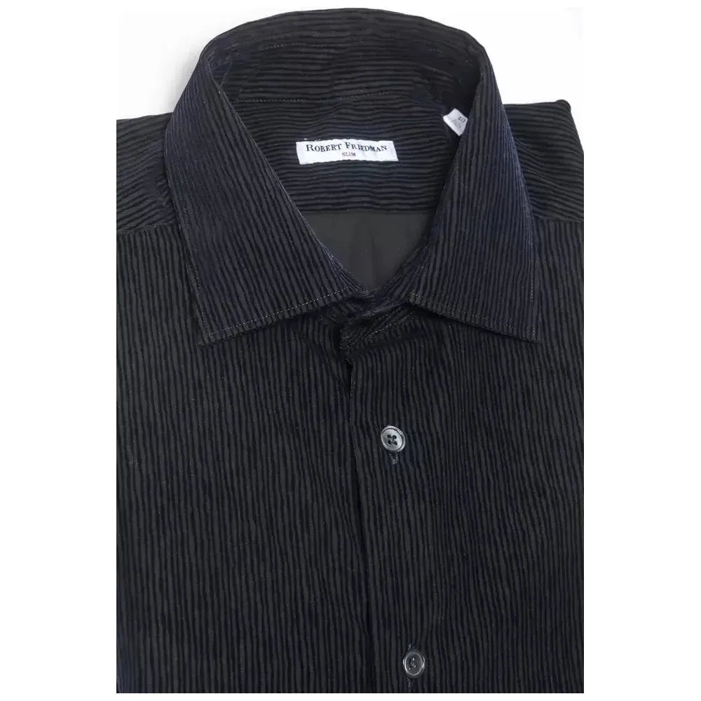 Robert Friedman Black Cotton Men's Shirt Robert Friedman