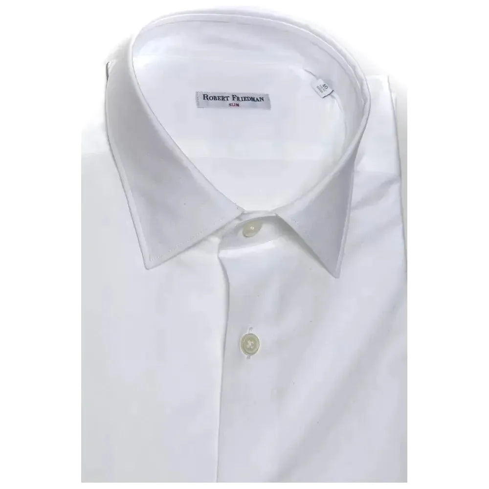 Robert Friedman White Cotton Men's Shirt Robert Friedman