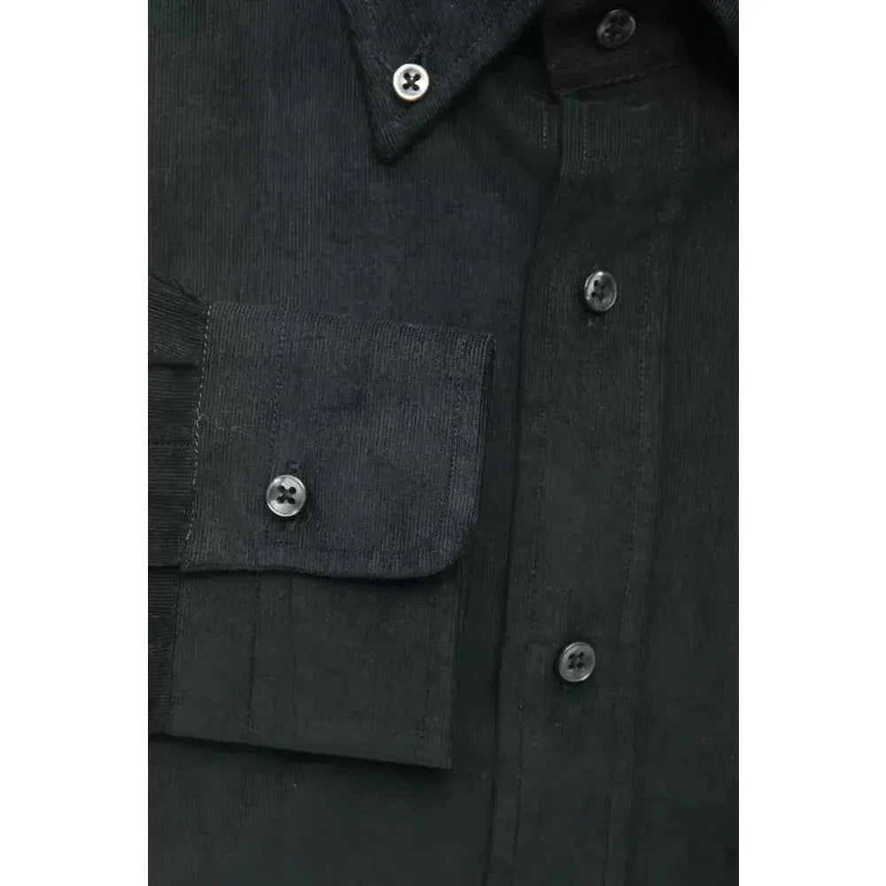 Robert Friedman Black Cotton Men's Shirt Robert Friedman