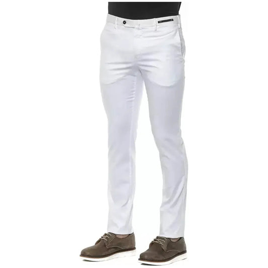 PT Torino White Cotton Slim Mens Trouser Jeans & Pants PT Torino