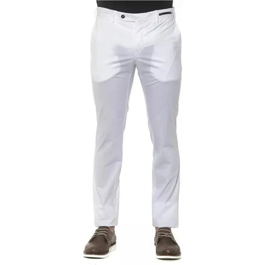 PT Torino White Cotton Mens Trouser Jeans & Pants PT Torino