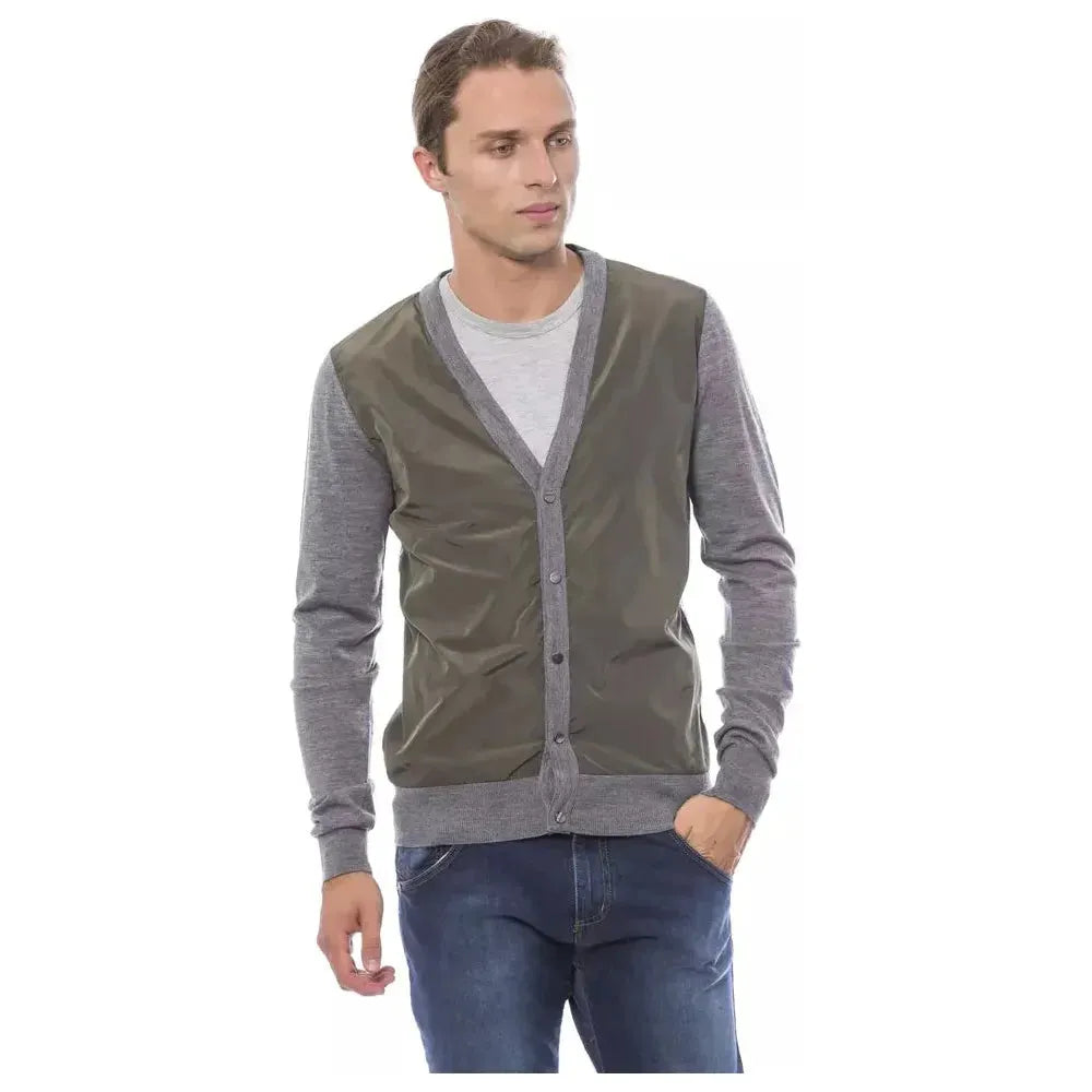 Verri Gray Wool Men Cardigan Verri