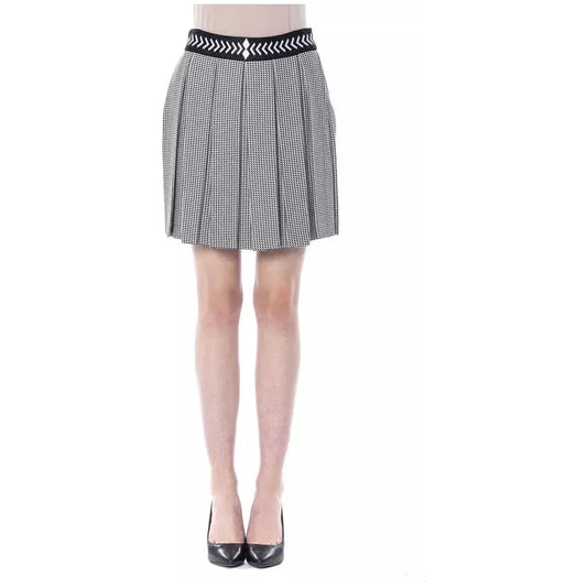 BYBLOS Black Viscose Women Skirt 1728,67345744032,Black and White,BYBLOS,Clothing,IT38 | XS,IT40|S,Mini - Skirts - Clothing,New with tags,Skirts - Clothing,Skirts - Women - Clothing,Women,Women - Clothing