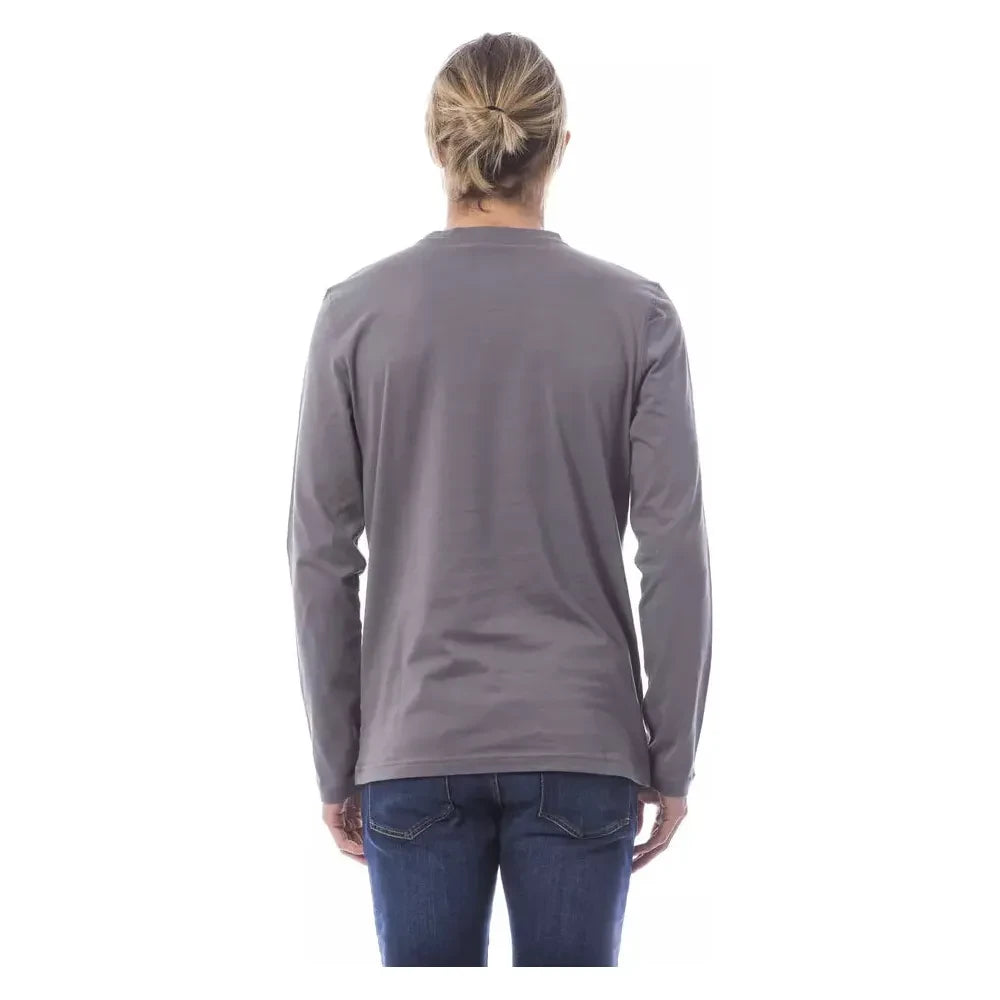 Verri Gray Cotton Men T-Shirt Verri