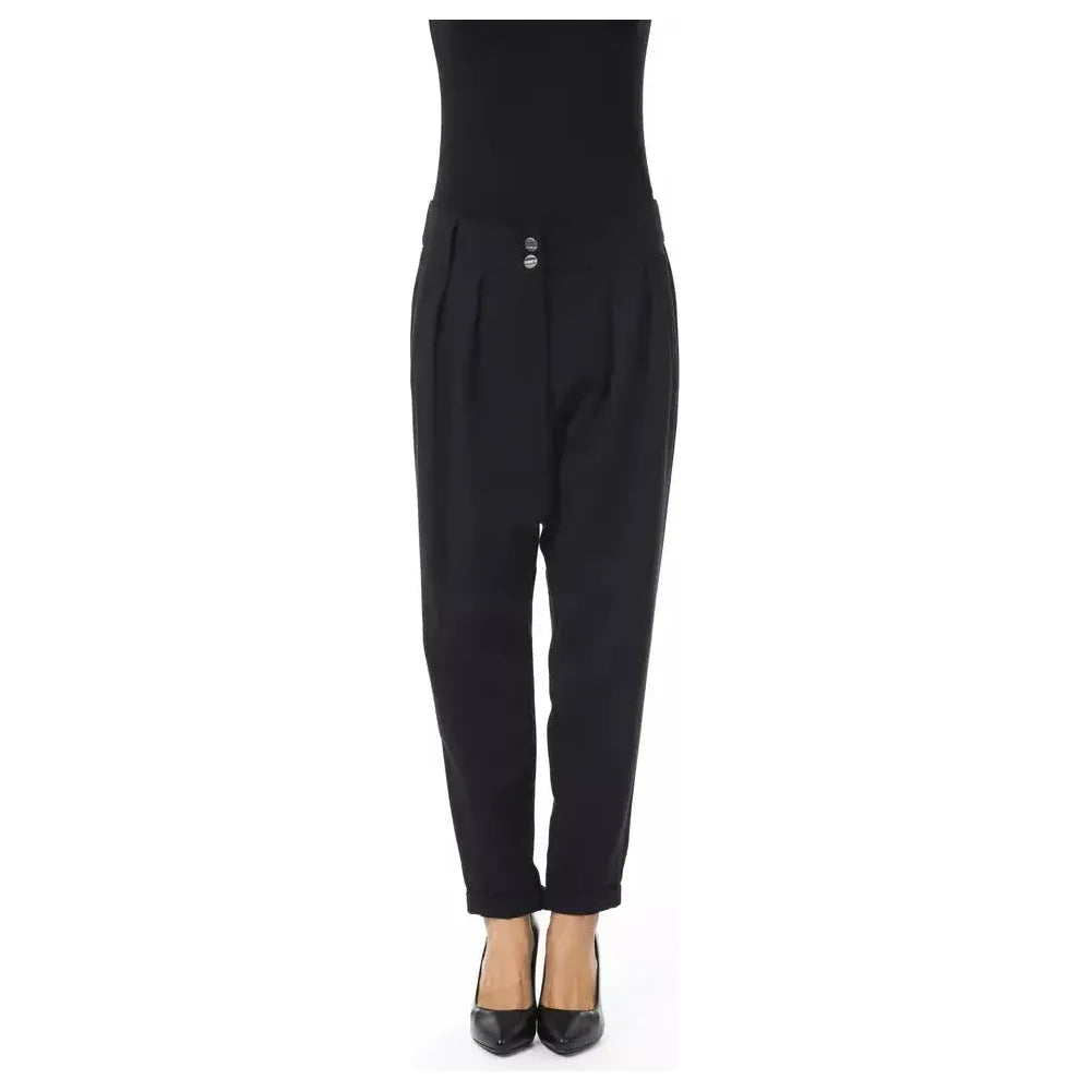 BYBLOS Black Polyester Women Pant 1728,67345744032,Black,BYBLOS,Casual Pants - Pants - Clothing,Clothing,IT44|L,IT46|XL,Jeans & Pants - Women - Clothing,New with tags,Pants - Clothing,Women,Women - Clothing