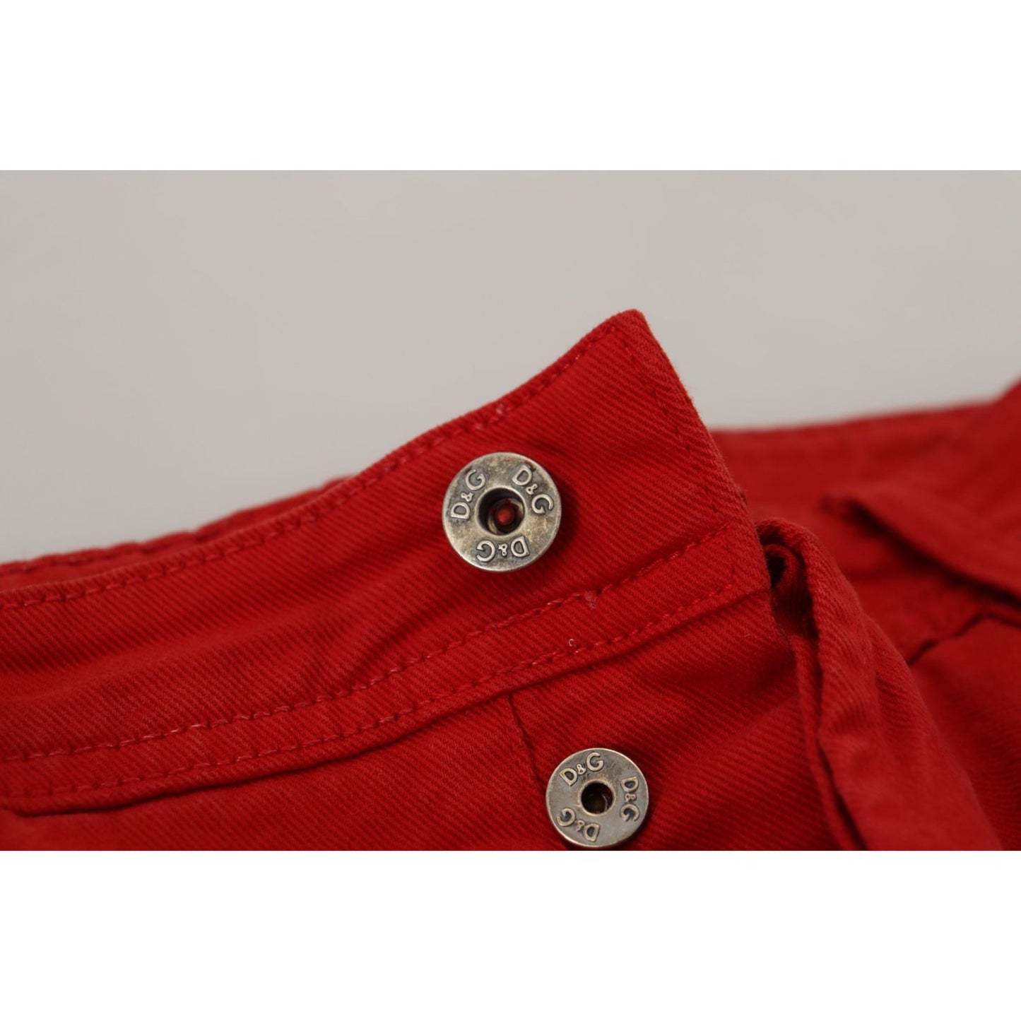 Dolce & Gabbana Chic Red Cotton Denim Pants Dolce & Gabbana