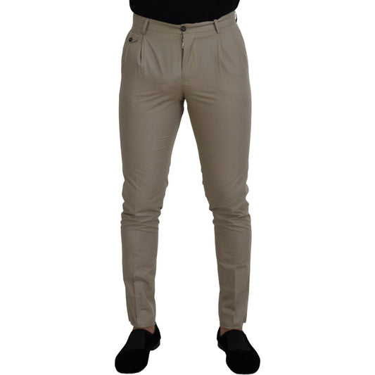 Stunning Beige Italian Cotton Trousers