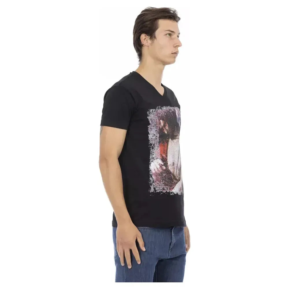 Trussardi Action Black Cotton Men's T-Shirt Trussardi Action