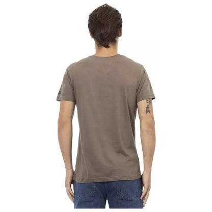Trussardi Action Brown Cotton Men's V-Neck T-Shirt