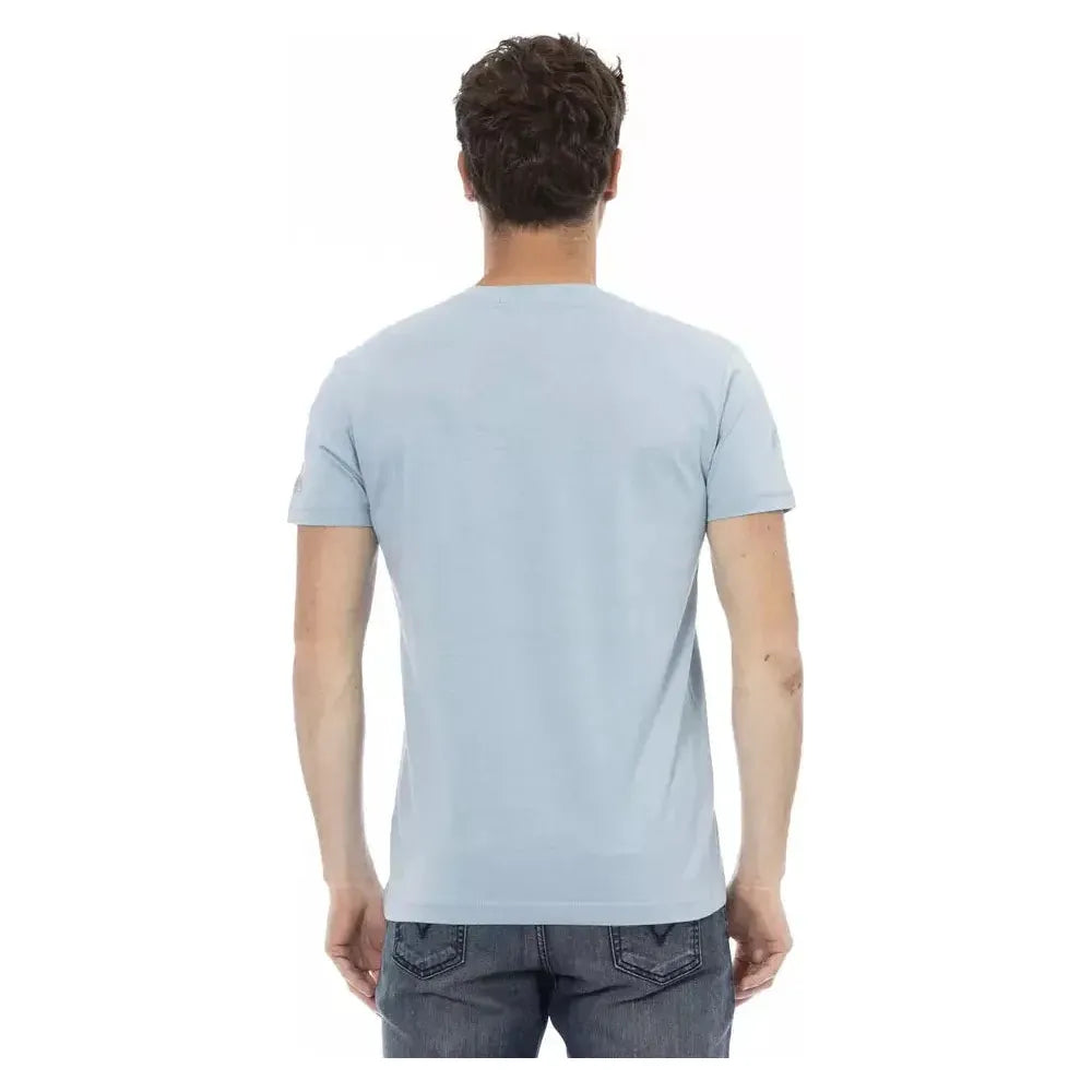 Trussardi Action Light Blue Cotton Men T-Shirt Trussardi Action