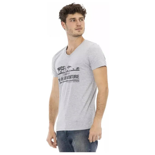 Trussardi Action Gray Cotton Men T-Shirt Trussardi Action