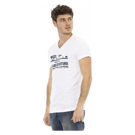 Trussardi Action White Cotton Men T-Shirt Trussardi Action