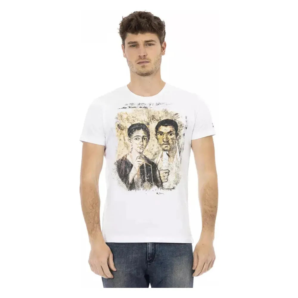 Trussardi Action White Cotton Men T-Shirt Trussardi Action