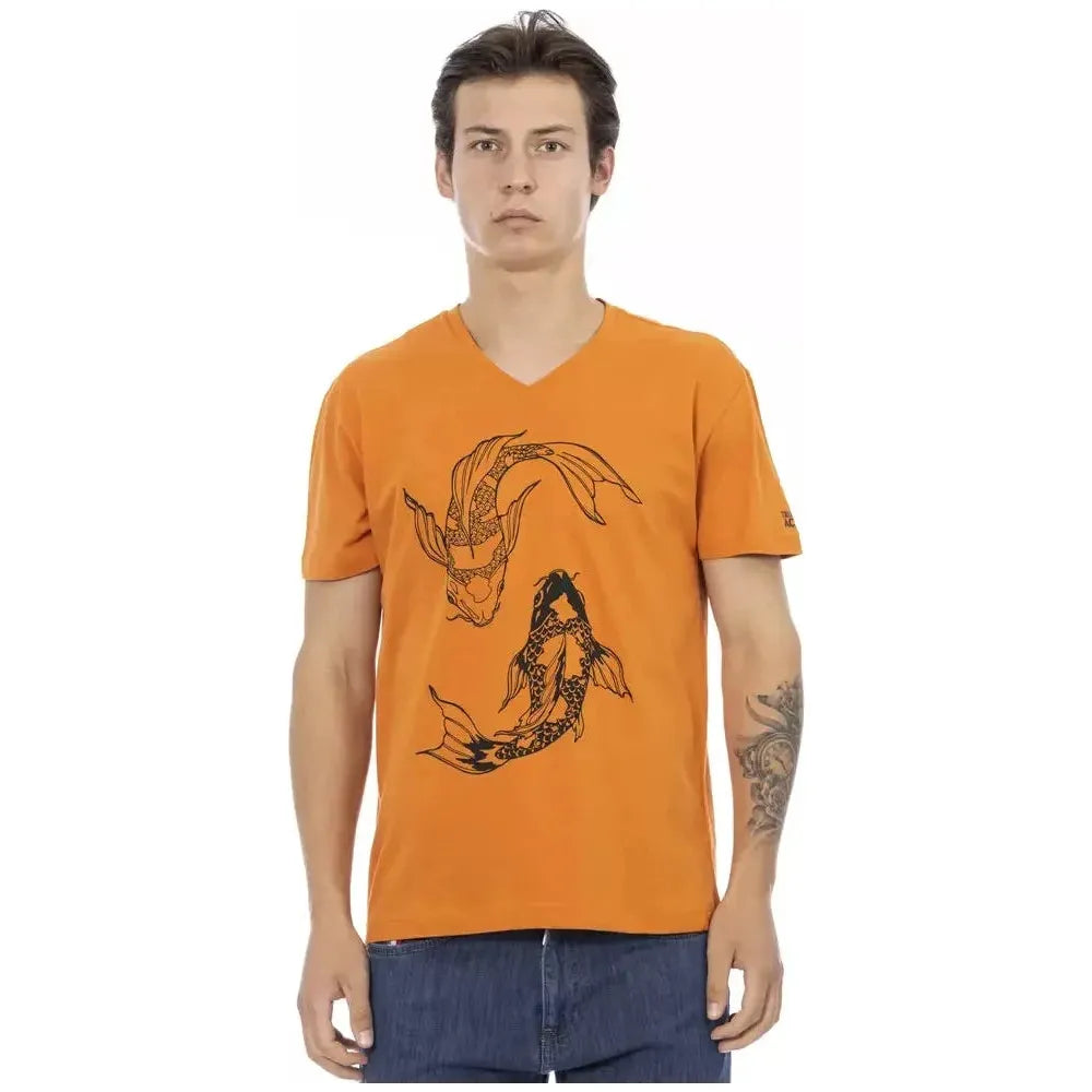 Trussardi Action Orange Cotton Men T-Shirt Trussardi Action