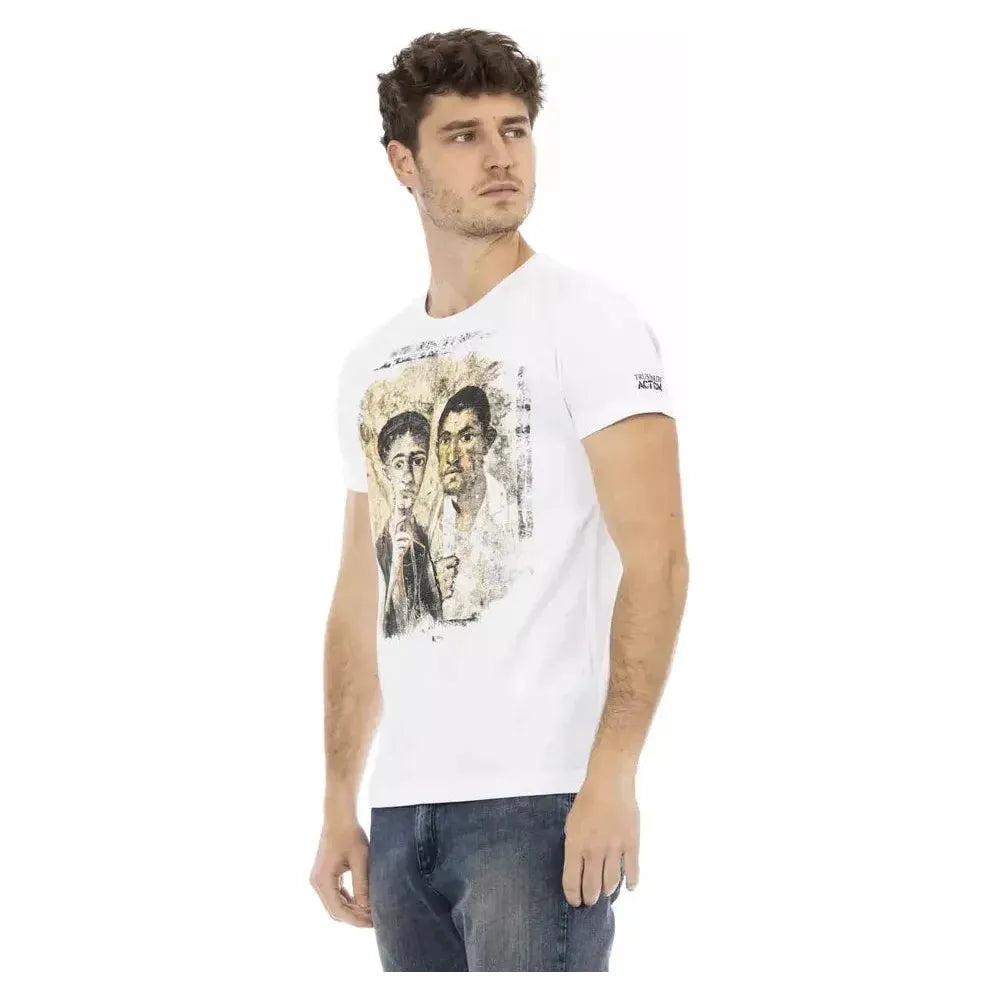 Trussardi Action White Cotton Men T-Shirt Trussardi Action